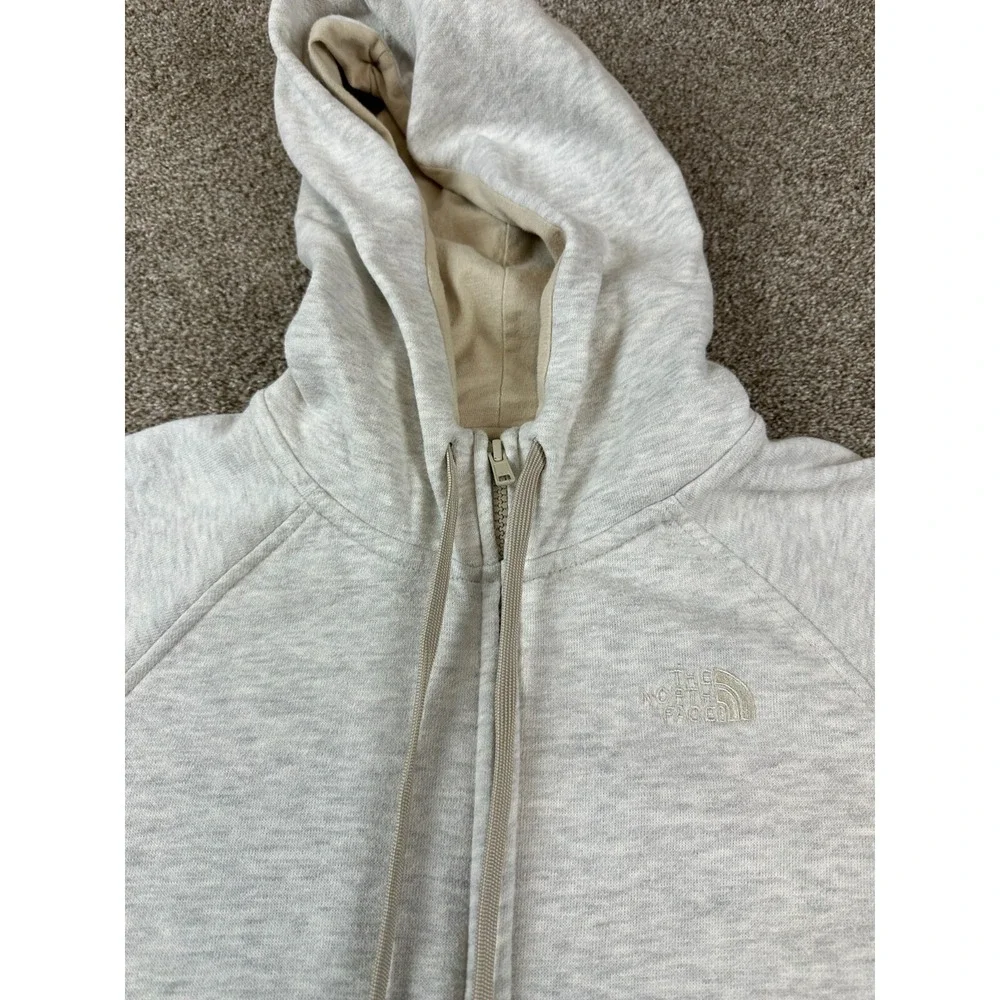 The North Face Full Zip Lightweight Sweater Women's Size Large Gray / Tan Mix‎